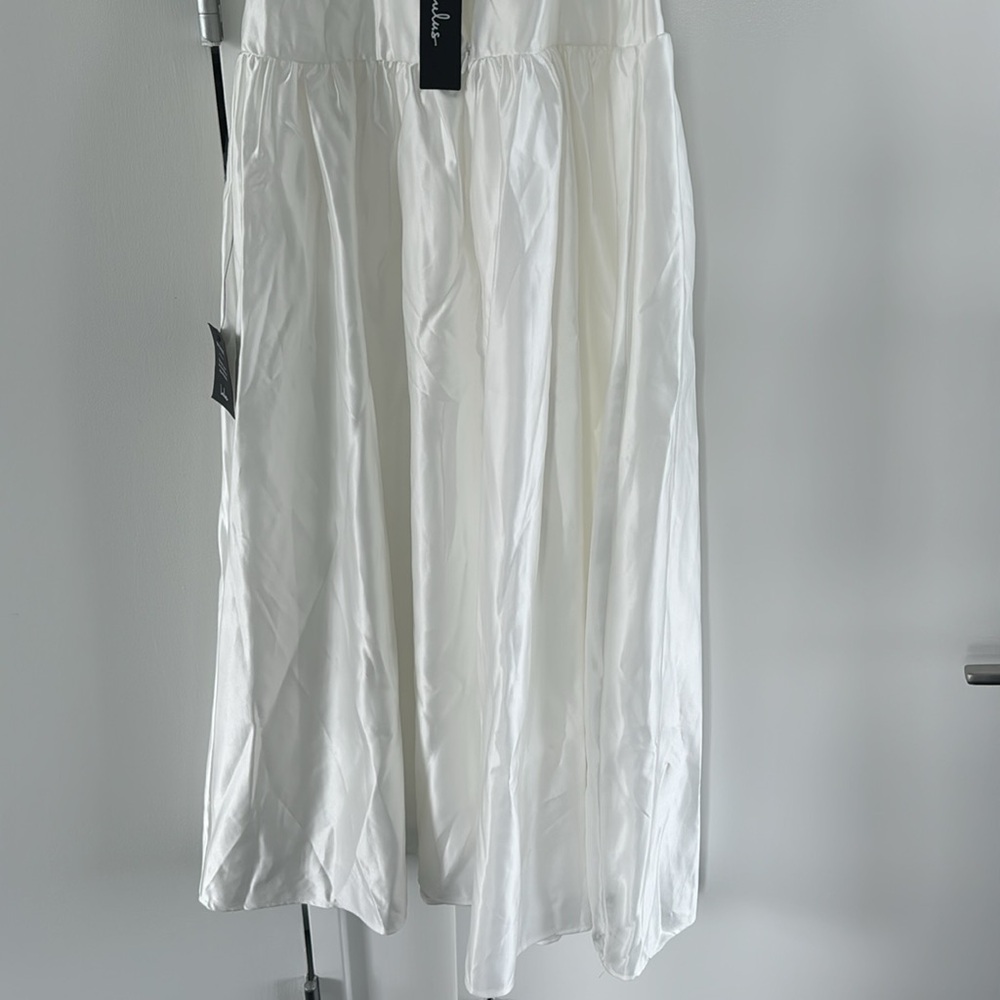 Lulus Modern Adoration White Satin Backless Lace-Up Maxi Dress - Picture 8 of 9